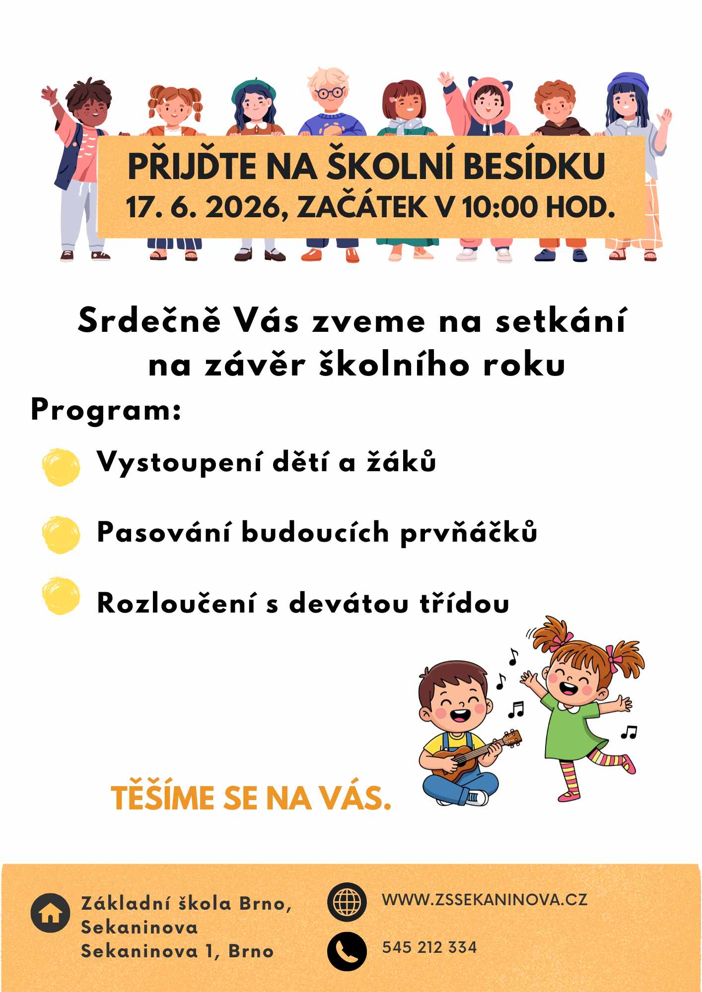 Pozvánka na školní besídku